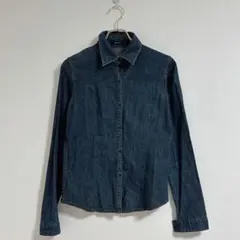 【COMME CA ISM】トップス ダーク デニム 長袖 シャツ M