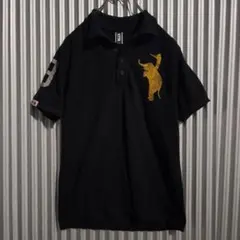 ケツメイシ KTM ポロシャツ 象 金刺繍 黒 M 2012 ライブグッズ 古着