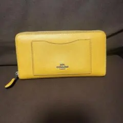 COACH コーチ レザー リストレット ポーチ イエロー - メルカリ