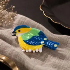 大きめバンスクリップ 小鳥 ヘアクリップ 鳥 バード アニマル　新品 クリップ