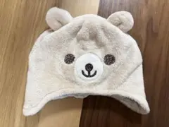 クマ　ベビー帽子 クリーム色