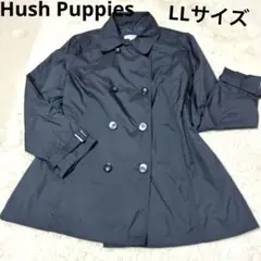 Hush Puppies 濃紺トレンチコート　ダブルボタン　軽量　大きめサイズ