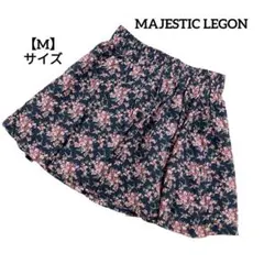 A1876 【美品】 MAJESTIC LEGON ミニスカート 花柄 紺 M