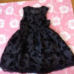 女の子　フォーマルドレス　ブラック　花柄　キッズ　ワンピース