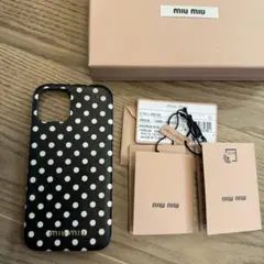 miu miu ドット柄 iPhoneケース　iPhone 12 pro
