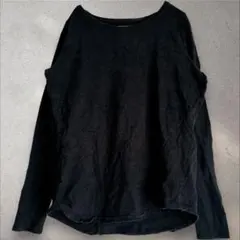ソノマ【S】長袖 Tシャツ カットソー 黒 綿100% 着回し抜群 万能アイテム