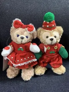 ディズニー　ダッフィー　シェリーメイ　 ぬいぐるみバッジ　2013 クリスマス
