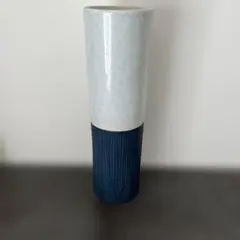アクタス 陶器製 花瓶 フラワーベース バイカラー 縦縞模様