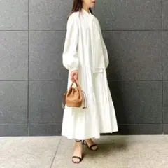 エッフェビームス　ロングワンピース　ティアード　ワンピース　ボウタイ　シャツのサムネイル
