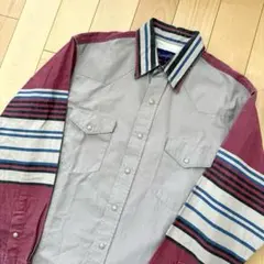 USA製 ラングラー Wrangler ウエスタンシャツ クレイジーパターンM