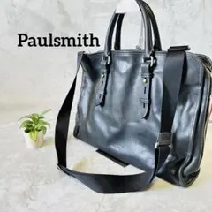 PaulSmith ビジネスバッグ　黒レザー　ポールスミス　2way ショルダーのサムネイル