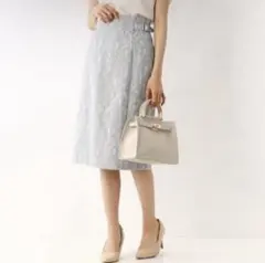 アプワイザーリッシェ ♡ レース ボンディング タイトスカート ライトブルー　0