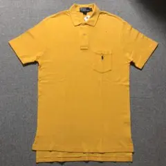 90s ラルフローレン ポケ付き 無地 ポロシャツ イエロ 古着 ヴィンテージ