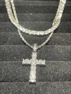 ✨テニスネックレス&クロスネックレス2本セット✨組み合わせ長さ黄金比hiphop