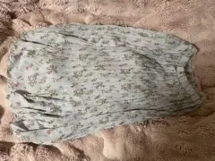 花柄プリーツスカート 水色