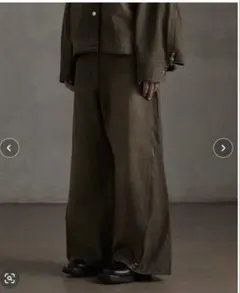 Tet様【GRANCY】ジップデザイン バギーデニム パンツ　ブラウン　S