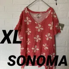 SONOMA The Everyday Tee コーラルピンク 花柄　【XL】