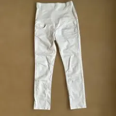 無印良品　マタニティ　オーガニックコットン　ストレッチスキニーパンツ　Mホワイト