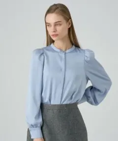 ANAYI ハンマーサテンパフ袖ブラウス