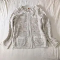 Noble ノーブル ツイード ニットカーディガン ジャケット ラメ フォーマル