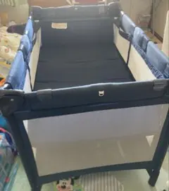 【置き配】KATOJI 折りたたみベビーベッド ネイビーのサムネイル