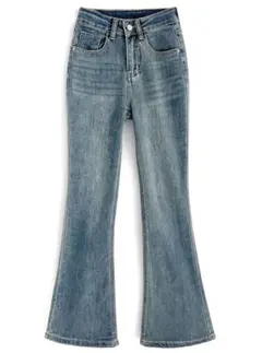 GRL フレアデニムパンツ ブルー[at2201] Lサイズ