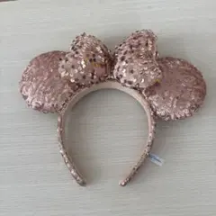 ミニー　スパンコール　カチューシャ ローズゴールド