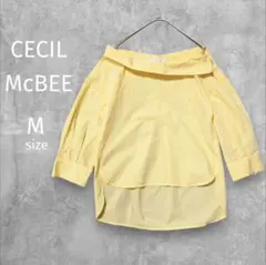 CECIL McBEE☆セシルマクビー☆五分袖シャツ【M】イエロー☆トップス☆