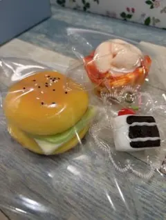 スクイーズ詰合せ　ハンバーガー ケーキ 3点セット