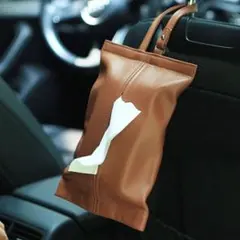 限定タイムセール ティッシュケース ブラウン 茶色 吊り下げ 箱なし 車 新品