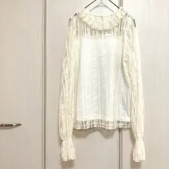 ✅OLIVE des OLIVE❤️シアーブラウス✨キャンディースリーブ❤️レース✨のサムネイル