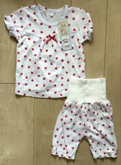 【新品】ベビー 半袖 腹巻きパジャマ ルームウェア 綿100％ ホワイト 90