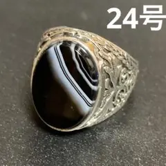 天然石 オニキス ヴィンテージ メキシカン ガレッジ シルバー メンズ リング