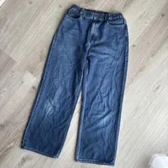 UNIQLO キッズ　ワイドフィットジーンズ　ファスナー付　デニムパンツ　150