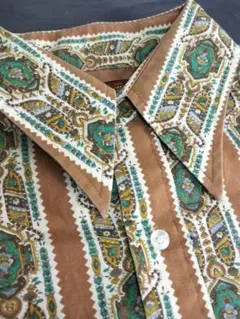 70s Sears KINGS ROAD 総柄 長袖シャツ ビンテージ 香港製のサムネイル