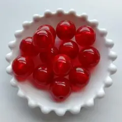 アクリルビーズ●レッド　赤　丸　ラウンド 推しカラー　アクセサリーパーツ 2