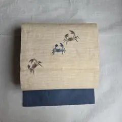 【夏帯】作家物　下平清人　鬼灯柄　型絵染の麻名古屋帯 夏帯】作家物 下平清人 鬼灯柄 型絵染の麻名古屋帯 - メルカリ
