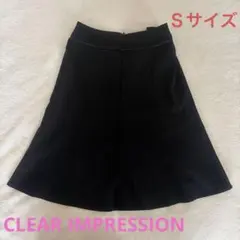 ☆最終価格☆CLEAR IMPRESSION ブラック フレアスカート ひざ丈のサムネイル