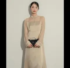美品✨　オケージョンドレス　シアー　ロング　結婚式　お呼ばれドレス