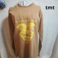 【オシャレ☆人気☆TMT】ブラウン　顔プリント　黄色文字ロゴ入りのサムネイル