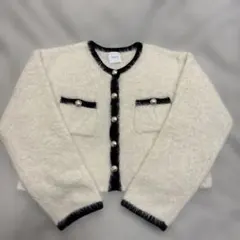 A part by アルパカファーハイショクカーディガン ホワイト フリー