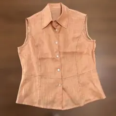 麻100% ノースリーブシャツ Lサイズ