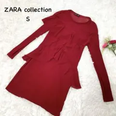 ザラコレクション【S】フリルワンピース　パーティー　お洒落　薄手　裏地あり