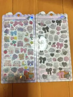 フワフワドロップ　ボンボンドロップシール　2枚セット