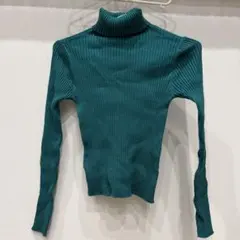 SHEIN タートルネックセーター Mサイズ ターコイズ