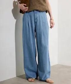 SLOBE IENA★LEDENIM TUCK TROUSERデニム★38