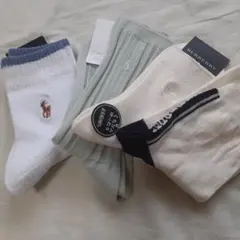 新品　バーバリー、ラルフローレン　ソックス　４点セット