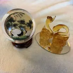 中国伝統工芸品 内画球 内絵 ガラス玉 内画 アンティーク　昭和レトロ