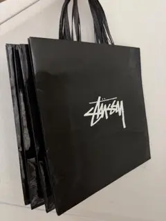 Stussy ショップ袋 黒 ロゴ入り 4枚セット