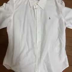 RALPH LAUREN 長袖シャツ ホワイト 刺繍ロゴ